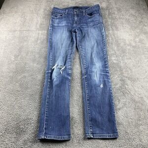 Levis The‎ Original Jean Mid Rise Skinny Jeans Womens 6M Blue Distresstred